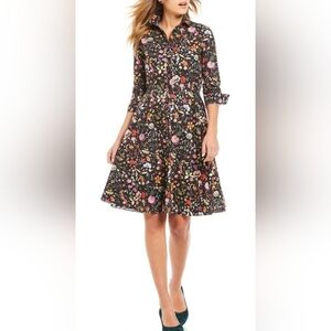 ANTONIO MELANI Multicolor Floral Long Sleeve Dress Liberty of London Print Sz 12